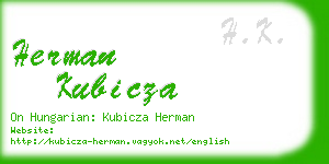 herman kubicza business card